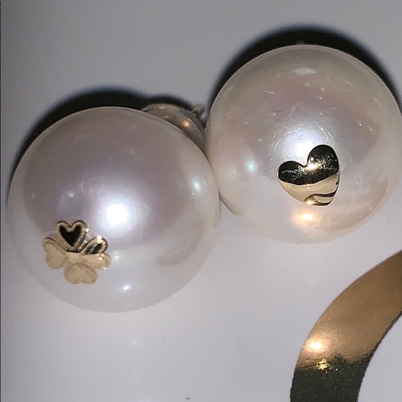 Vintage 18K 12mm Cultured Pearl studs ! - Picture 8 of 11